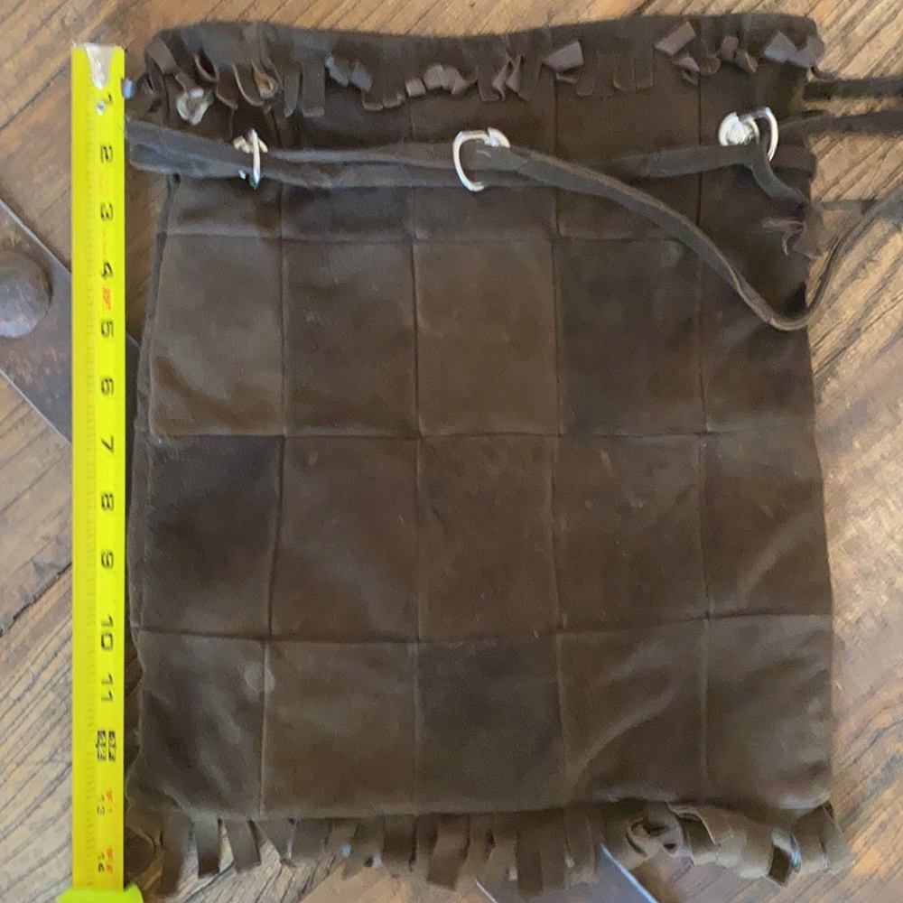 Dark Brown Patchwork Suede Hobo Bag - image 5